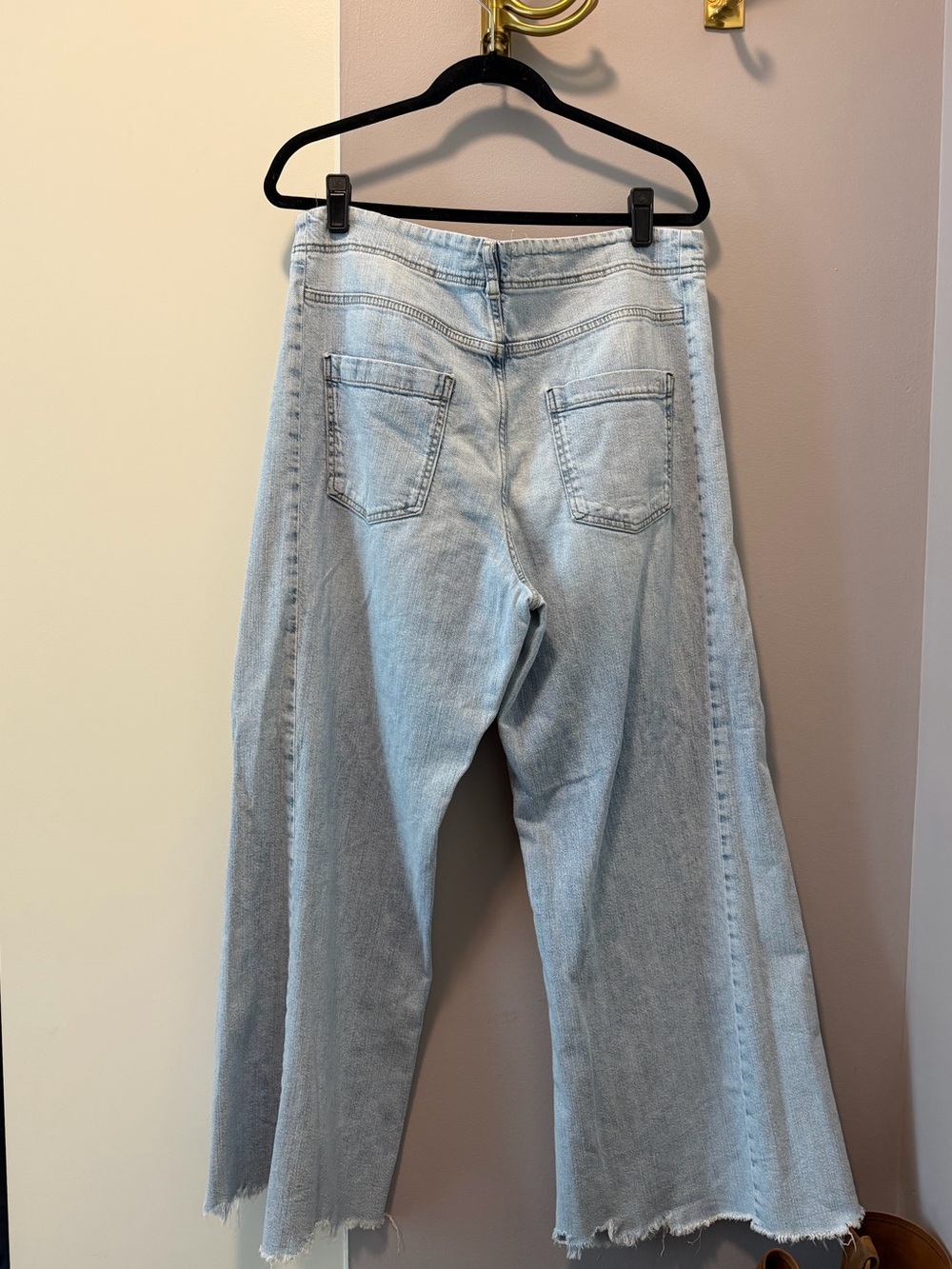 Pilcro Pale Blue High-Rise Wide Leg Jeans